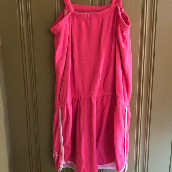 Justice (16/18) Hot Pink Bathing Suit Romper Cover Up W/Summer Graphic Designs - Picture 3 of 3